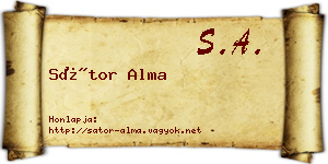 Sátor Alma névjegykártya
